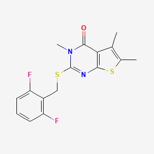 2-[(2,6-difluorobenzyl)sulfanyl]-3,5,6-trimethylthieno[2,3-d]pyrimidin-4(3H)-one