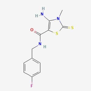 4-amino-N-(4-fluorobenzyl)-3-methyl-2-thioxo-2,3-dihydro-1,3-thiazole-5-carboxamide