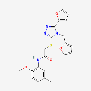 2-[5-(2-furyl)-4-(2-furylmethyl)(1,2,4-triazol-3-ylthio)]-N-(2-methoxy-5-methy lphenyl)acetamide