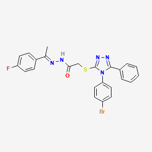 2-{[4-(4-bromophenyl)-5-phenyl-4H-1,2,4-triazol-3-yl]sulfanyl}-N'-[(1E)-1-(4-fluorophenyl)ethylidene]acetohydrazide