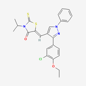 (5Z)-5-{[3-(3-chloro-4-ethoxyphenyl)-1-phenyl-1H-pyrazol-4-yl]methylidene}-3-(propan-2-yl)-2-thioxo-1,3-thiazolidin-4-one