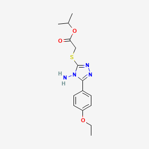 molecular formula C15H20N4O3S B12142413 Methylethyl 2-[4-amino-5-(4-ethoxyphenyl)-1,2,4-triazol-3-ylthio]acetate 