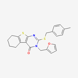 3-(furan-2-ylmethyl)-2-[(4-methylbenzyl)sulfanyl]-5,6,7,8-tetrahydro[1]benzothieno[2,3-d]pyrimidin-4(3H)-one