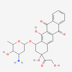 7-(4-amino-5-hydroxy-6-methyloxan-2-yl)oxy-6,9-dihydroxy-9-(2-hydroxyacetyl)-8,10-dihydro-7H-tetracene-5,12-dione