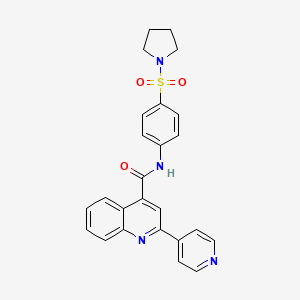 2-(pyridin-4-yl)-N-[4-(pyrrolidine-1-sulfonyl)phenyl]quinoline-4-carboxamide