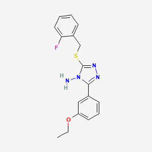 5-(3-Ethoxyphenyl)-3-[(2-fluorophenyl)methylthio]-1,2,4-triazole-4-ylamine