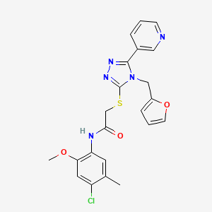 N-(4-chloro-2-methoxy-5-methylphenyl)-2-{[4-(furan-2-ylmethyl)-5-(pyridin-3-yl)-4H-1,2,4-triazol-3-yl]sulfanyl}acetamide