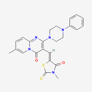 7-methyl-3-[(Z)-(3-methyl-4-oxo-2-thioxo-1,3-thiazolidin-5-ylidene)methyl]-2-(4-phenylpiperazin-1-yl)-4H-pyrido[1,2-a]pyrimidin-4-one