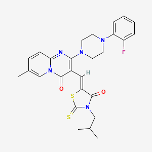 2-[4-(2-fluorophenyl)piperazin-1-yl]-7-methyl-3-{(Z)-[3-(2-methylpropyl)-4-oxo-2-thioxo-1,3-thiazolidin-5-ylidene]methyl}-4H-pyrido[1,2-a]pyrimidin-4-one