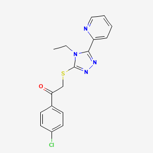 1-(4-chlorophenyl)-2-{[4-ethyl-5-(pyridin-2-yl)-4H-1,2,4-triazol-3-yl]sulfanyl}ethanone