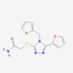 2-{[5-(furan-2-yl)-4-(furan-2-ylmethyl)-4H-1,2,4-triazol-3-yl]sulfanyl}acetamide