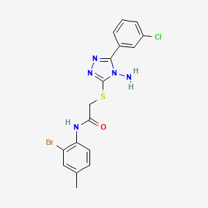 2-{[4-amino-5-(3-chlorophenyl)-4H-1,2,4-triazol-3-yl]sulfanyl}-N-(2-bromo-4-methylphenyl)acetamide