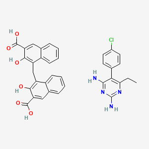 molecular formula C35H29ClN4O6 B1214268 Pyrimethamine pamoate CAS No. 85819-86-9