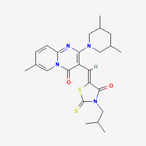 2-(3,5-dimethylpiperidin-1-yl)-7-methyl-3-{(Z)-[3-(2-methylpropyl)-4-oxo-2-thioxo-1,3-thiazolidin-5-ylidene]methyl}-4H-pyrido[1,2-a]pyrimidin-4-one