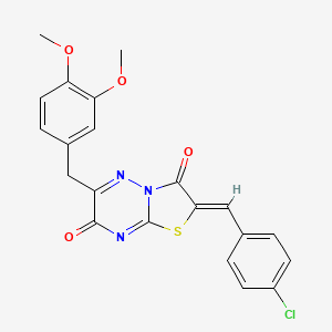 (2Z)-2-(4-chlorobenzylidene)-6-(3,4-dimethoxybenzyl)-7H-[1,3]thiazolo[3,2-b][1,2,4]triazine-3,7(2H)-dione