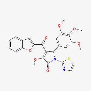 (4E)-4-[1-benzofuran-2-yl(hydroxy)methylidene]-1-(1,3-thiazol-2-yl)-5-(3,4,5-trimethoxyphenyl)pyrrolidine-2,3-dione