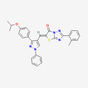 (5Z)-2-(2-methylphenyl)-5-({1-phenyl-3-[4-(propan-2-yloxy)phenyl]-1H-pyrazol-4-yl}methylidene)[1,3]thiazolo[3,2-b][1,2,4]triazol-6(5H)-one