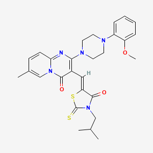 2-[4-(2-methoxyphenyl)piperazin-1-yl]-7-methyl-3-{(Z)-[3-(2-methylpropyl)-4-oxo-2-thioxo-1,3-thiazolidin-5-ylidene]methyl}-4H-pyrido[1,2-a]pyrimidin-4-one