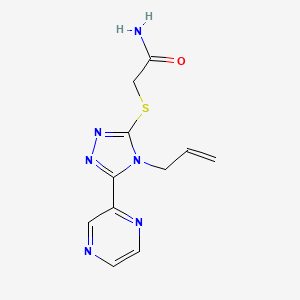 molecular formula C11H12N6OS B12142864 2-{[4-(prop-2-en-1-yl)-5-(pyrazin-2-yl)-4H-1,2,4-triazol-3-yl]sulfanyl}acetamide 