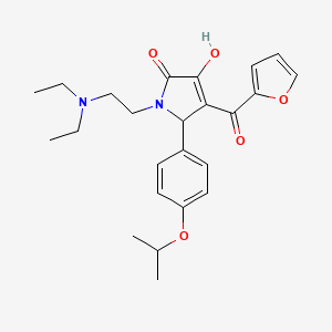 molecular formula C24H30N2O5 B12142903 1-[2-(Diethylamino)ethyl]-4-(2-furylcarbonyl)-3-hydroxy-5-[4-(methylethoxy)phe nyl]-3-pyrrolin-2-one 