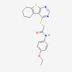 N-(4-ethoxyphenyl)-2-{8-thia-4,6-diazatricyclo[7.4.0.0^{2,7}]trideca-1(9),2,4,6-tetraen-3-ylsulfanyl}acetamide