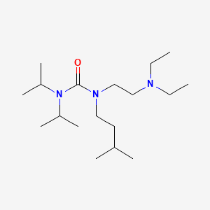 molecular formula C18H39N3O B1214293 N,N-Diisopropyl-N'-isoamyl-N'-diethylaminoethylurea CAS No. 54-54-6