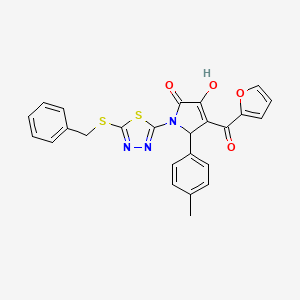 1-[5-(benzylsulfanyl)-1,3,4-thiadiazol-2-yl]-4-(furan-2-ylcarbonyl)-3-hydroxy-5-(4-methylphenyl)-1,5-dihydro-2H-pyrrol-2-one