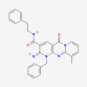 [2-imino-10-methyl-5-oxo-1-benzyl(1,6-dihydropyridino[2,3-d]pyridino[1,2-a]pyr imidin-3-yl)]-N-(2-phenylethyl)carboxamide