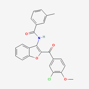 molecular formula C24H18ClNO4 B12143015 N-{2-[(3-chloro-4-methoxyphenyl)carbonyl]-1-benzofuran-3-yl}-3-methylbenzamide 