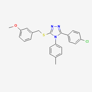 molecular formula C23H20ClN3OS B12143068 3-(4-chlorophenyl)-5-[(3-methoxybenzyl)sulfanyl]-4-(4-methylphenyl)-4H-1,2,4-triazole 