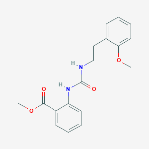 molecular formula C18H20N2O4 B1214311 2-[[[2-(2-Methoxyphenyl)ethylamino]-oxomethyl]amino]benzoic acid methyl ester 