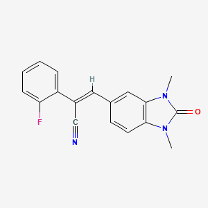 molecular formula C18H14FN3O B1214312 (Z)-3-(1,3-dimethyl-2-oxobenzimidazol-5-yl)-2-(2-fluorophenyl)prop-2-enenitrile 