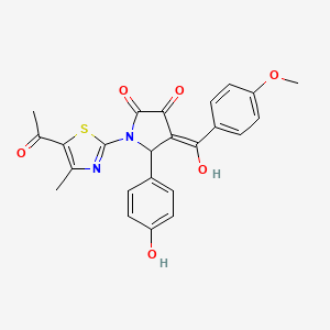 1-(5-acetyl-4-methyl-1,3-thiazol-2-yl)-3-hydroxy-5-(4-hydroxyphenyl)-4-[(4-methoxyphenyl)carbonyl]-1,5-dihydro-2H-pyrrol-2-one