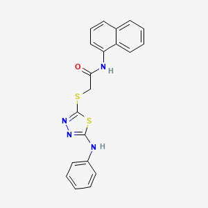 molecular formula C20H16N4OS2 B12143211 N-(naphthalen-1-yl)-2-{[5-(phenylamino)-1,3,4-thiadiazol-2-yl]sulfanyl}acetamide 