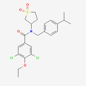 3,5-dichloro-N-(1,1-dioxidotetrahydrothiophen-3-yl)-4-ethoxy-N-[4-(propan-2-yl)benzyl]benzamide