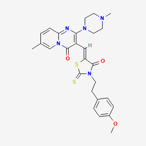 3-[(Z)-{3-[2-(4-methoxyphenyl)ethyl]-4-oxo-2-thioxo-1,3-thiazolidin-5-ylidene}methyl]-7-methyl-2-(4-methylpiperazin-1-yl)-4H-pyrido[1,2-a]pyrimidin-4-one