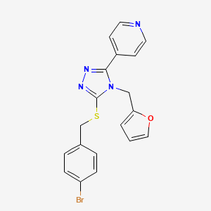 molecular formula C19H15BrN4OS B12143259 4-[5-[(4-Bromophenyl)methylsulfanyl]-4-(furan-2-ylmethyl)-1,2,4-triazol-3-yl]pyridine 