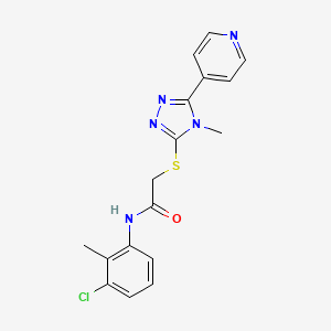 molecular formula C17H16ClN5OS B12143269 N-(3-chloro-2-methylphenyl)-2-{[4-methyl-5-(pyridin-4-yl)-4H-1,2,4-triazol-3-yl]sulfanyl}acetamide 