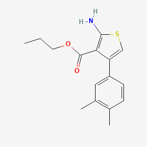 molecular formula C16H19NO2S B1214333 Propyl 2-amino-4-(3,4-dimethylphenyl)thiophene-3-carboxylate CAS No. 904998-83-0