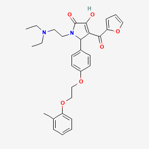 1-[2-(Diethylamino)ethyl]-4-(2-furylcarbonyl)-3-hydroxy-5-{4-[2-(2-methylpheno xy)ethoxy]phenyl}-3-pyrrolin-2-one