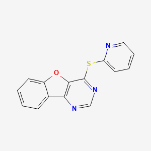 molecular formula C15H9N3OS B1214334 4-(2-Pyridinylthio)benzofuro[3,2-d]pyrimidine 
