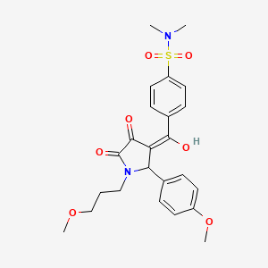 4-{(E)-hydroxy[2-(4-methoxyphenyl)-1-(3-methoxypropyl)-4,5-dioxopyrrolidin-3-ylidene]methyl}-N,N-dimethylbenzenesulfonamide