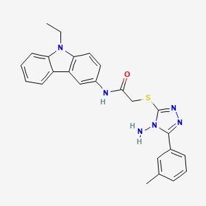 2-[4-amino-5-(3-methylphenyl)(1,2,4-triazol-3-ylthio)]-N-(9-ethylcarbazol-3-yl)acetamide