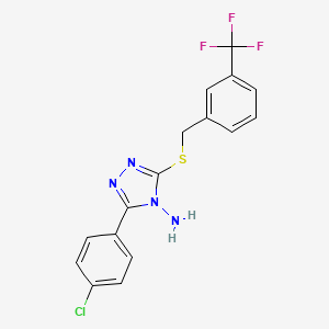 molecular formula C16H12ClF3N4S B12143449 3-(4-chlorophenyl)-5-{[3-(trifluoromethyl)benzyl]sulfanyl}-4H-1,2,4-triazol-4-amine 