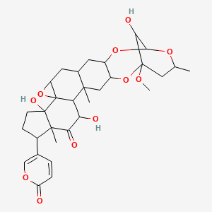 molecular formula C31H40O11 B1214348 7,13,26-Trihydroxy-1-methoxy-5,9,24-trimethyl-10-(6-oxopyran-3-yl)-2,15,21,23-tetraoxaheptacyclo[20.3.1.03,20.05,18.06,14.09,13.014,16]hexacosan-8-one CAS No. 102694-26-8