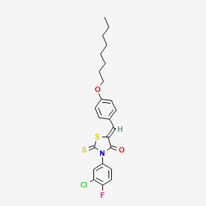 (5Z)-3-(3-chloro-4-fluorophenyl)-5-[4-(octyloxy)benzylidene]-2-thioxo-1,3-thiazolidin-4-one