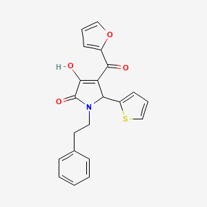 4-(furan-2-ylcarbonyl)-3-hydroxy-1-(2-phenylethyl)-5-(thiophen-2-yl)-1,5-dihydro-2H-pyrrol-2-one