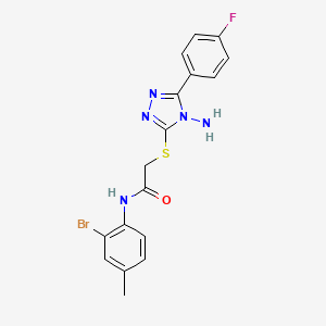 2-[4-amino-5-(4-fluorophenyl)(1,2,4-triazol-3-ylthio)]-N-(2-bromo-4-methylphen yl)acetamide