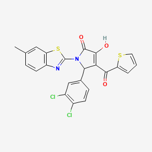 (4E)-5-(3,4-dichlorophenyl)-4-[hydroxy(thiophen-2-yl)methylidene]-1-(6-methyl-1,3-benzothiazol-2-yl)pyrrolidine-2,3-dione