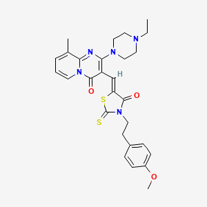 2-(4-ethylpiperazin-1-yl)-3-[(Z)-{3-[2-(4-methoxyphenyl)ethyl]-4-oxo-2-thioxo-1,3-thiazolidin-5-ylidene}methyl]-9-methyl-4H-pyrido[1,2-a]pyrimidin-4-one